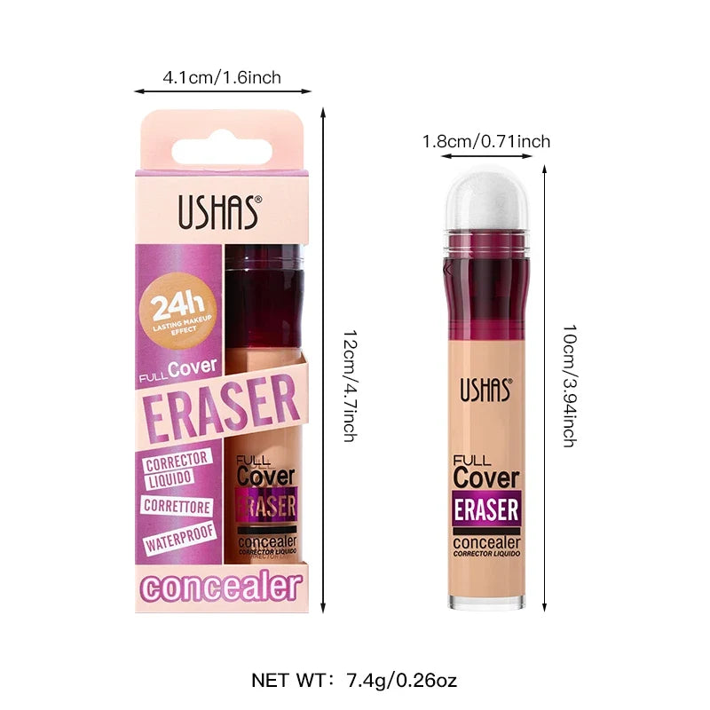USHAS 12-Shade Liquid Concealer – Rotating Sponge, Long-Lasting