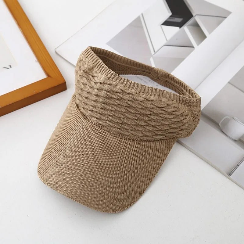 Women's Knitted Wide Brim Sun Hat – Breathable Beach Cap