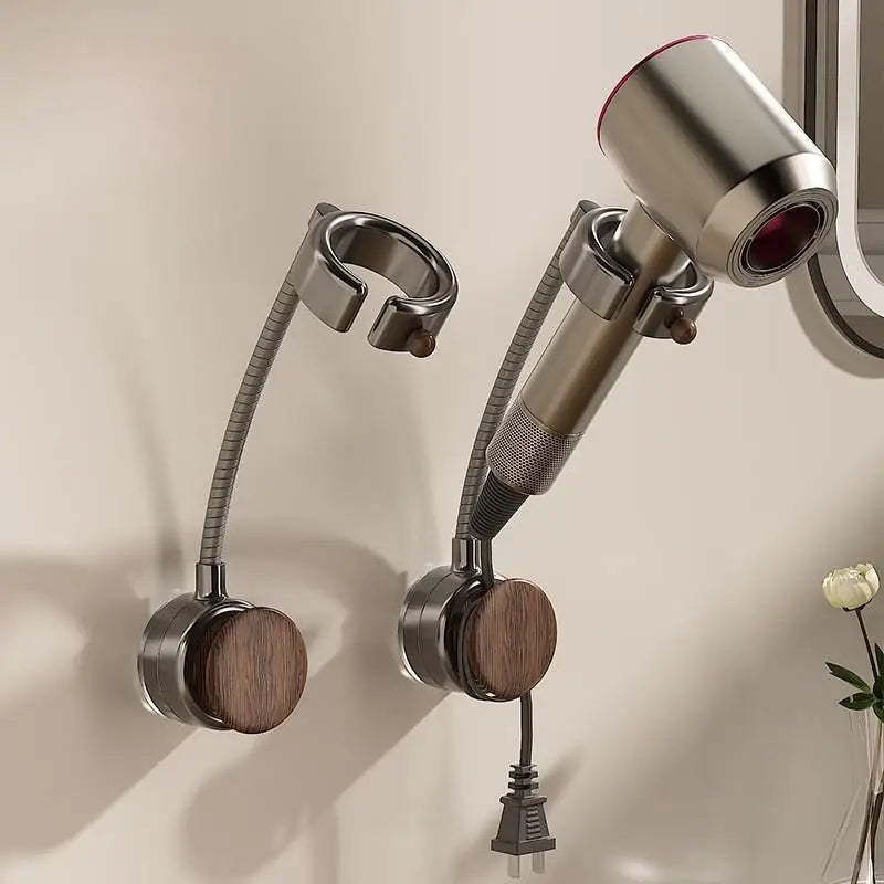 Wall-Mounted Hair Dryer Holder | 360° Rotatable, No-Drill Rack