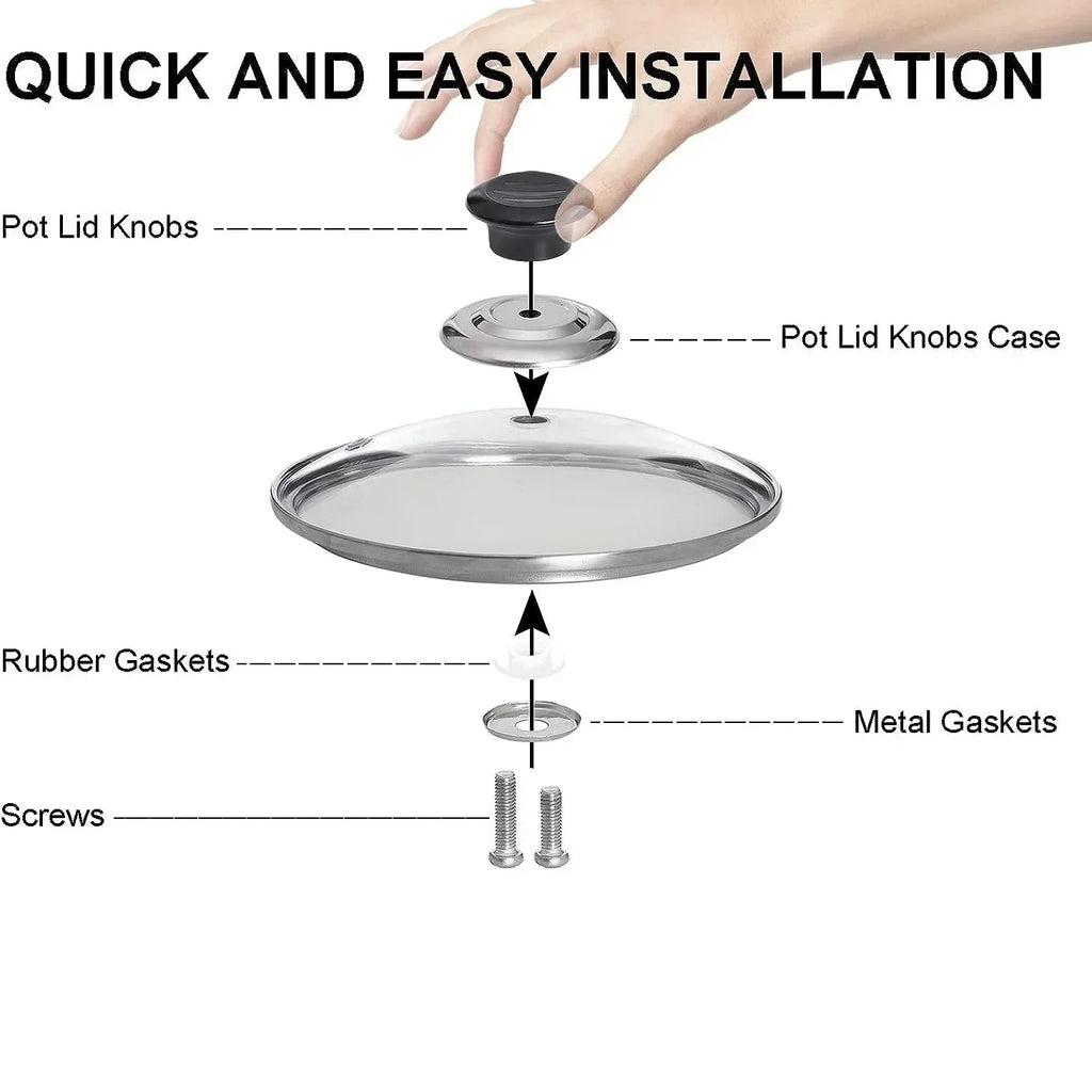 Pot Lid Replacement Handle Knob + Screwdriver | Universal Fit