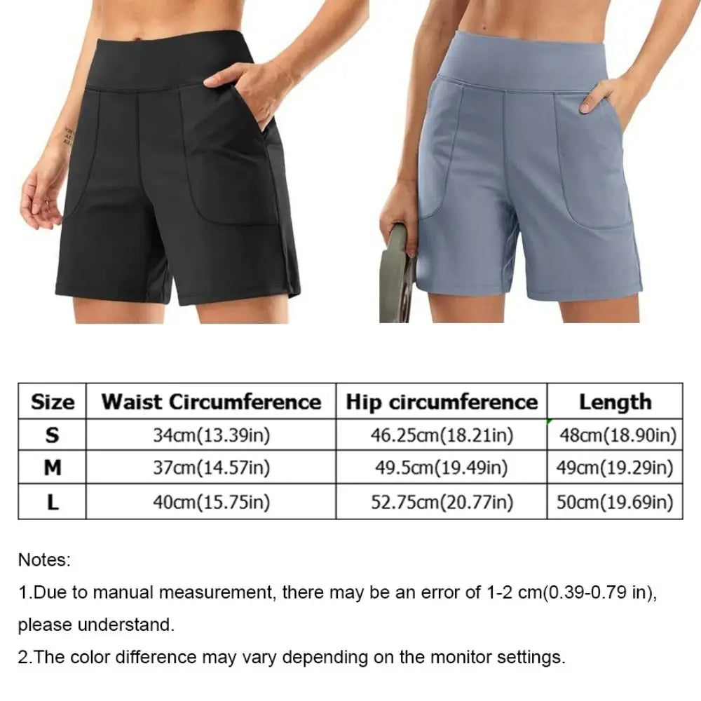 Women's High Waist Running Shorts – Quick Dry with Pockets