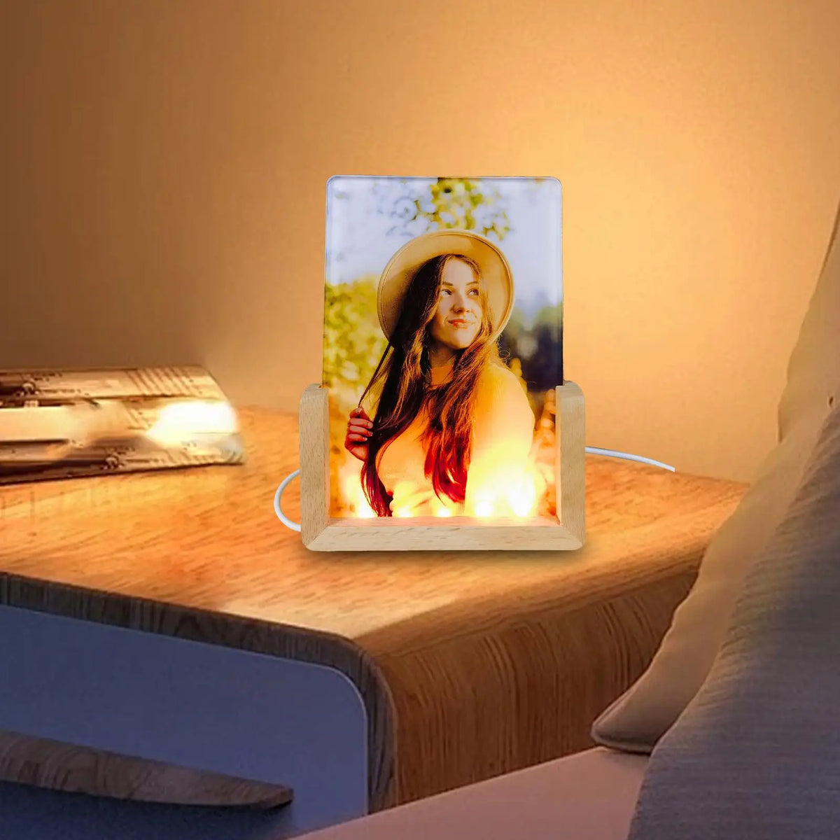 LED Acrylic Sublimation Night Light Photo Frame Display Stand