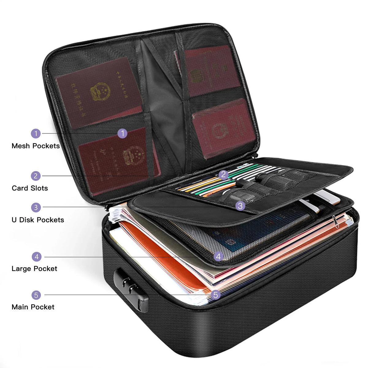 Fireproof Document Bag with Lock – Fire & Water Resistant Safe
