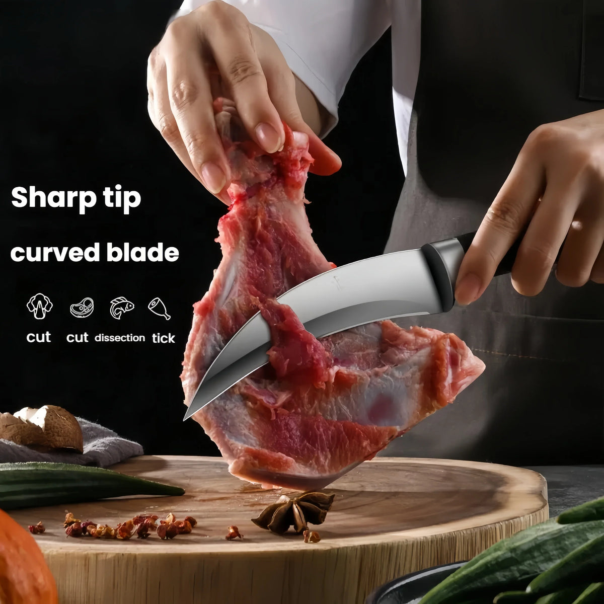 Professional Chef's Knife – Sharp Stainless Steel Meat Knife