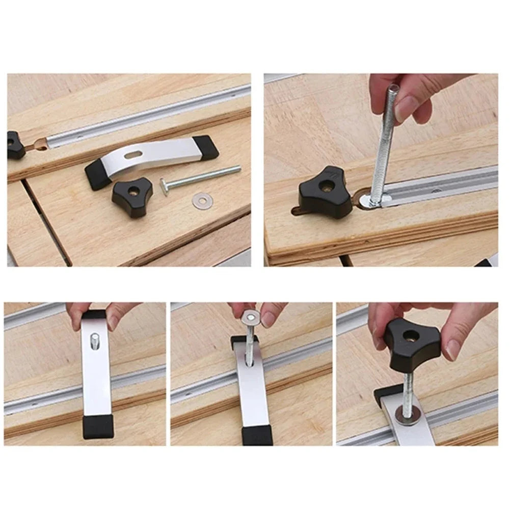 Aluminum T-Slot Track Rail 300–600mm | Woodworking Miter Jig