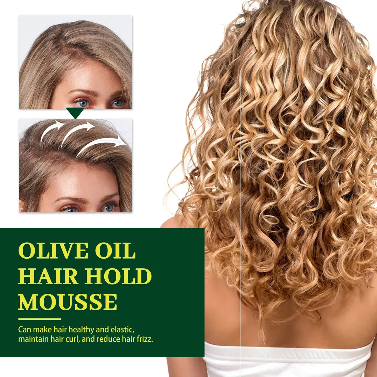 EELHOE Olive Oil Hair Mousse – Curl Hold & Frizz Control