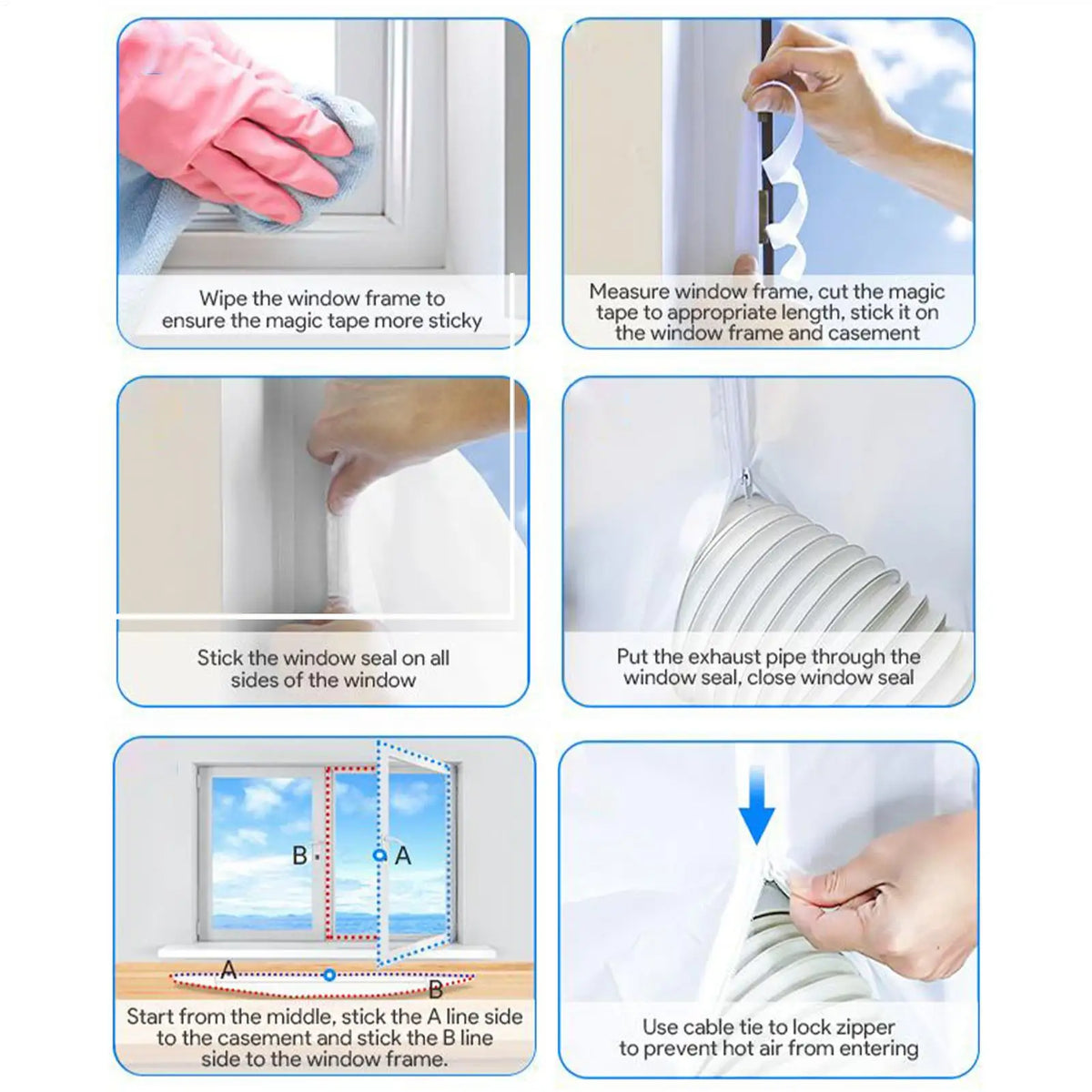 Portable AC Window Sealing Kit – Waterproof Vent Draft Guard