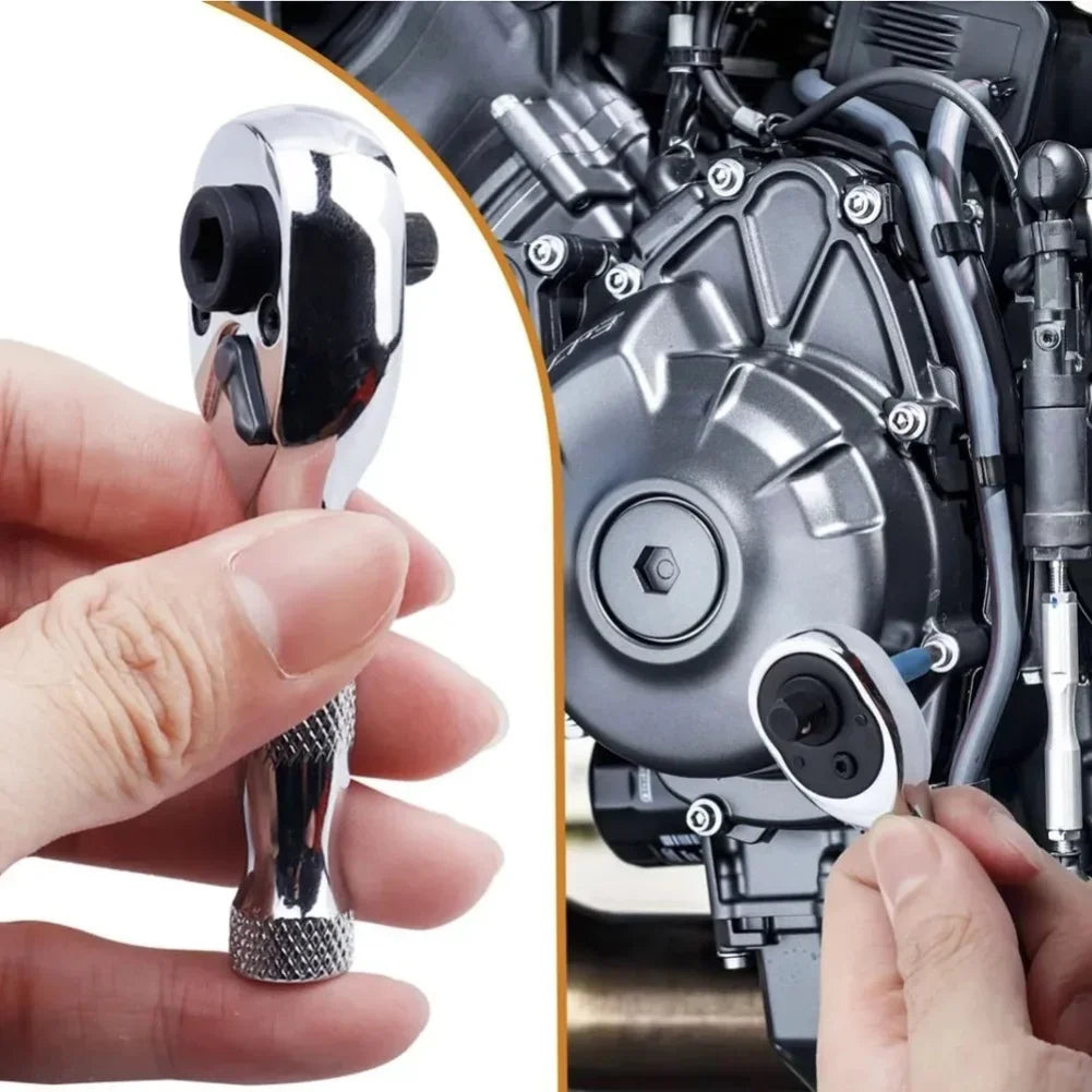 72-Tooth Double Head Ratchet Wrench | Chrome-Vanadium 1/4"