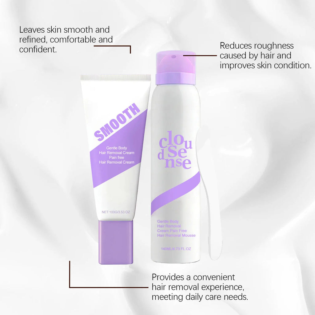 3-in-1 Painless Body Hair Removal Kit – Cream, Mousse & Scraper