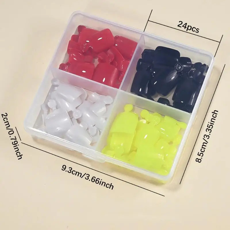 96 Pcs Short Square Press-On False Toenails – Full Cover Kit