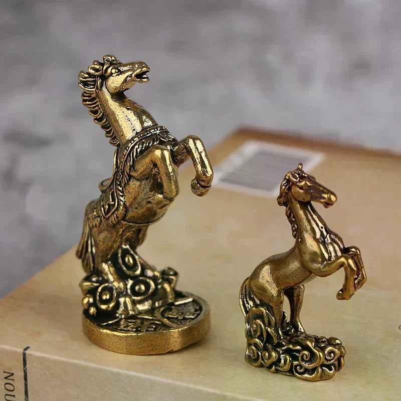 Bronze Horse Desktop Decoration Living Room Tea Table Sculpture Metal