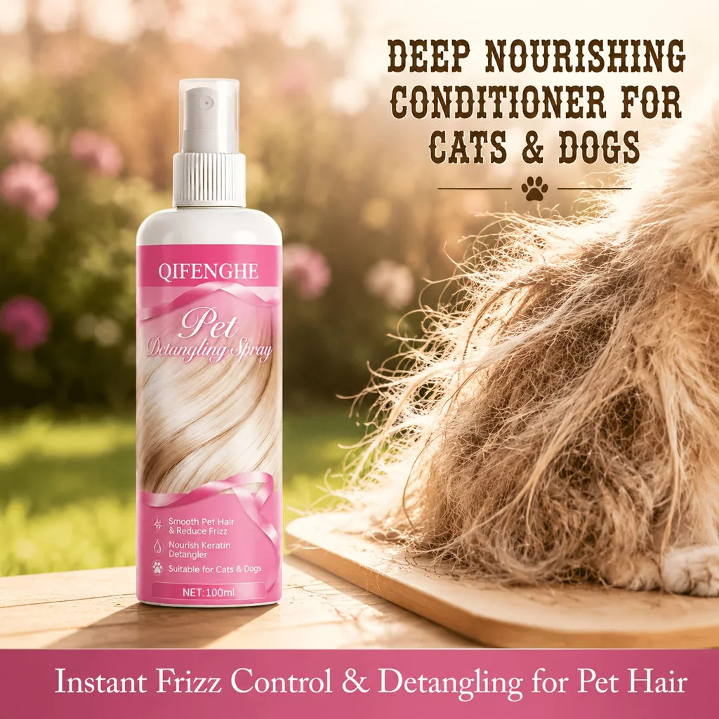 Pet Smoothing Detangling Spray 3.38oz – Safe for Dogs & Cats