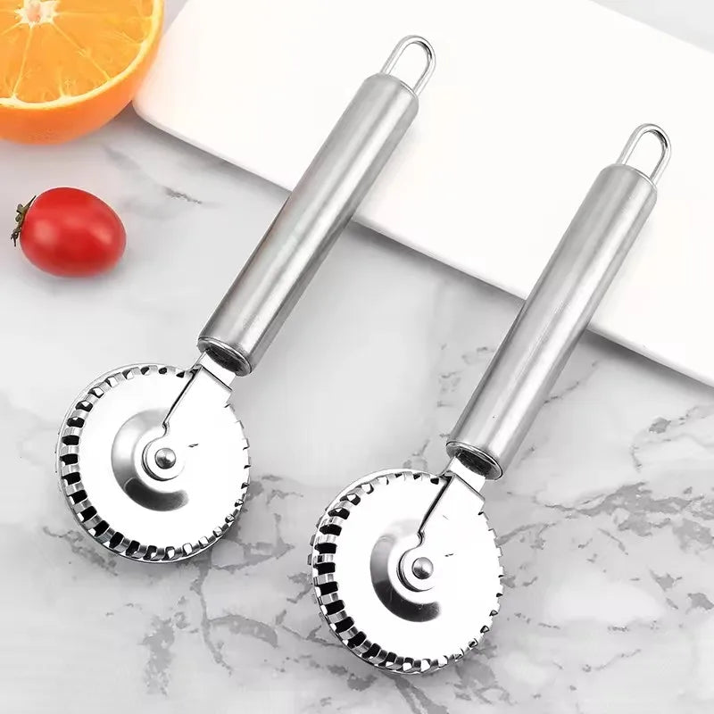 2-Piece Stainless Steel Ravioli Cutter & Pastry Crimper Wheel