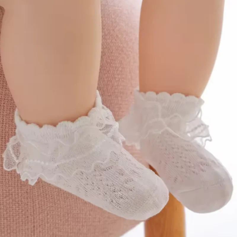 0-12Y Spring Summer Children Lace Socks Baby Girls Cotton Mesh