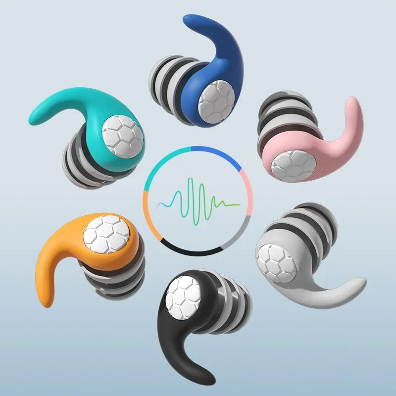 Soft Silicone Earplugs – 3-Layer Noise Reduction & Waterproof