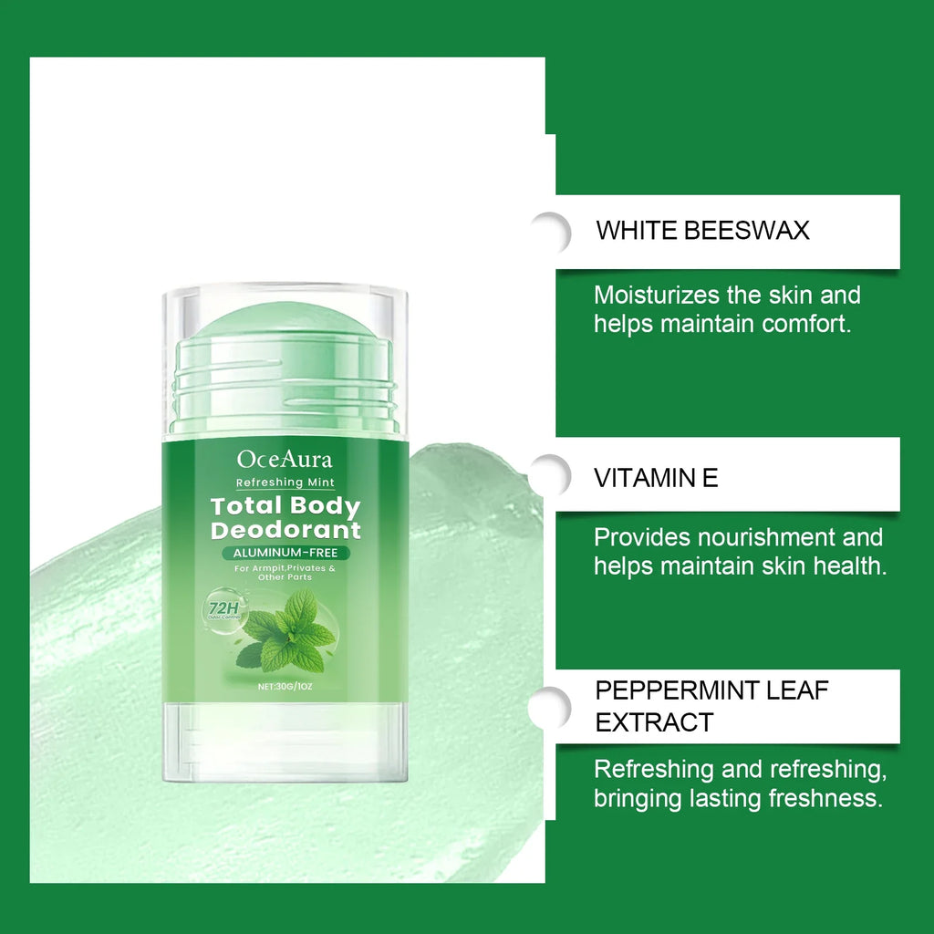 OceAura Cooling Mint Deodorant Stick | Unisex, 30g