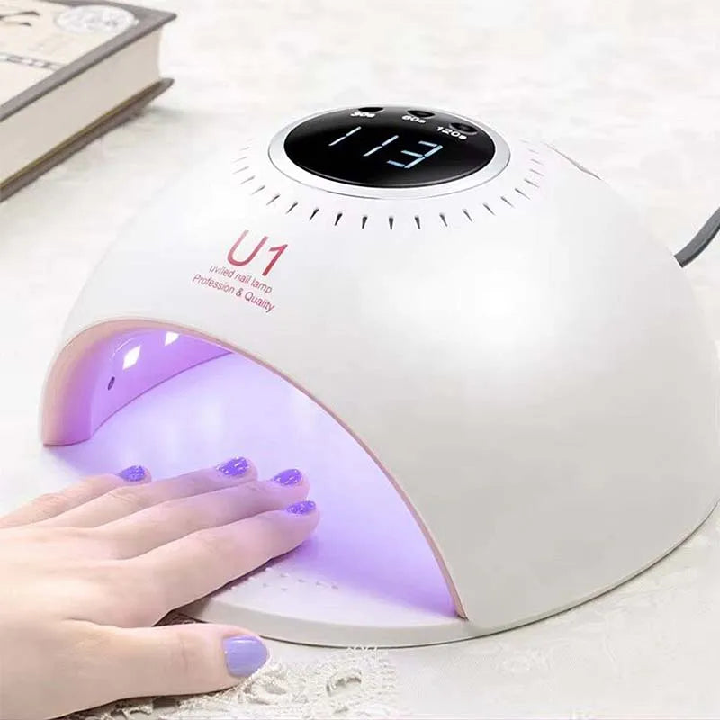 82W UV LED Nail Lamp | Fast Gel Curing, LCD Display & 4 Timers