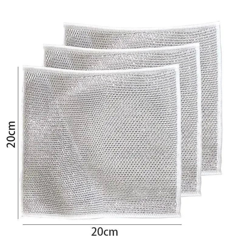 10-Pack Magic Dishcloths – Microfiber & Silver Wire Scrubber