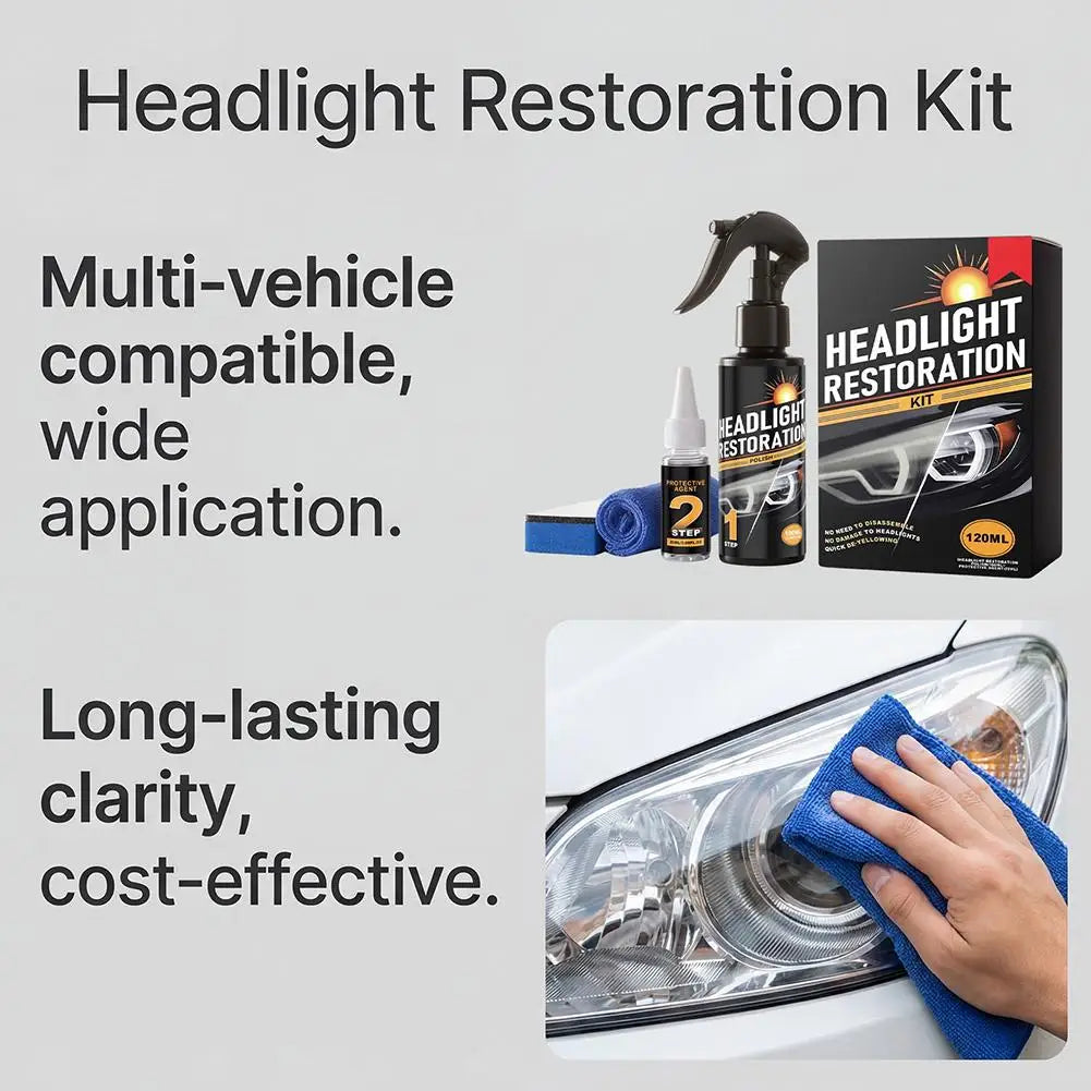 Auto Headlight Restoration Liquid 2-Step Car Polishing Cleaning Agent