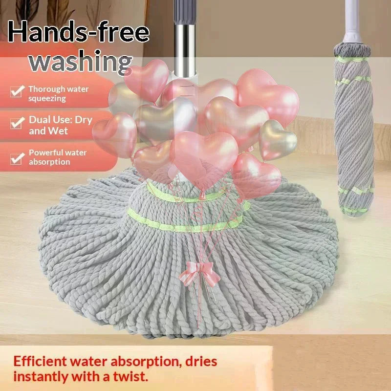 360° Self-Wringing Spin Mop – 2-in-1 Dry & Wet Floor Cleaner