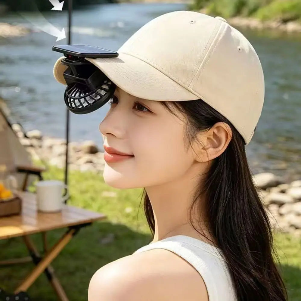 Solar Powered Mini Hat Fan – Portable Handheld Cooling Fan