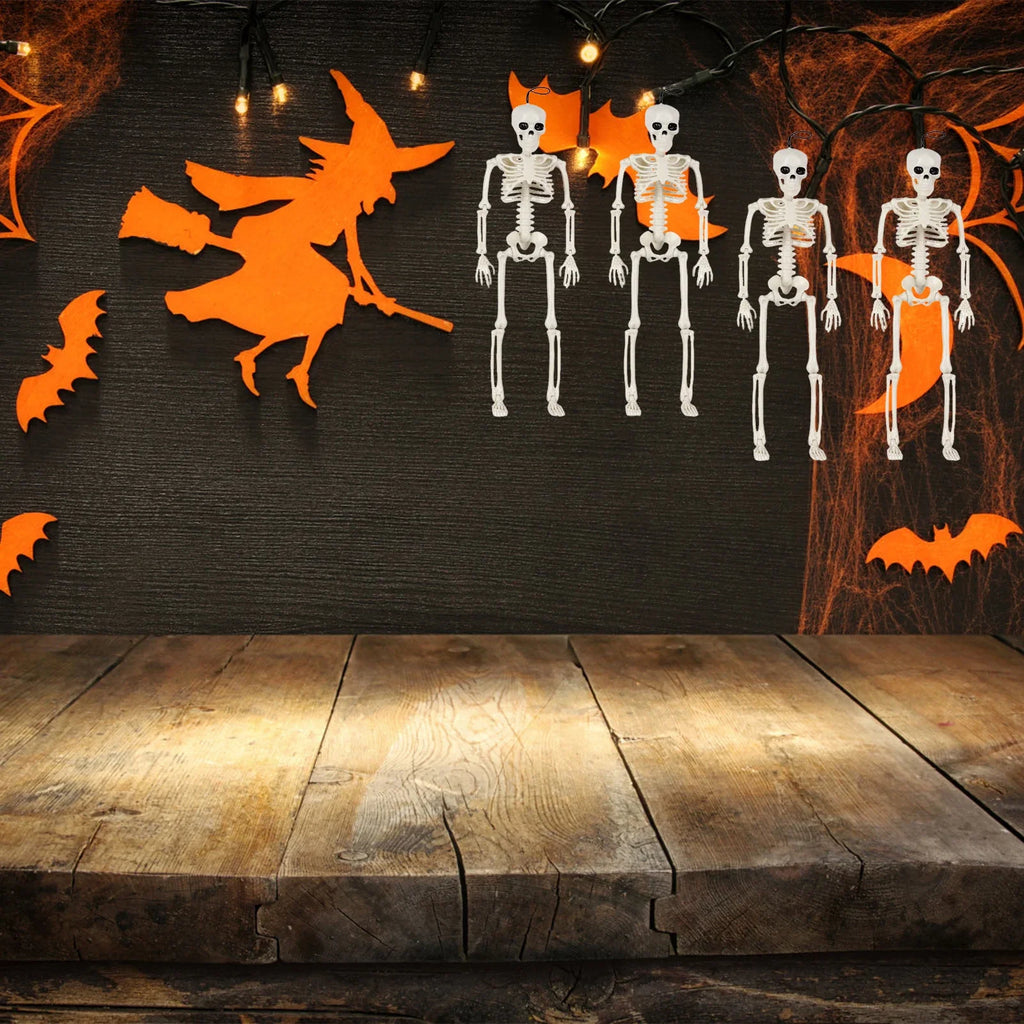 40cm Posable Halloween Skeleton Decor with Movable Joints