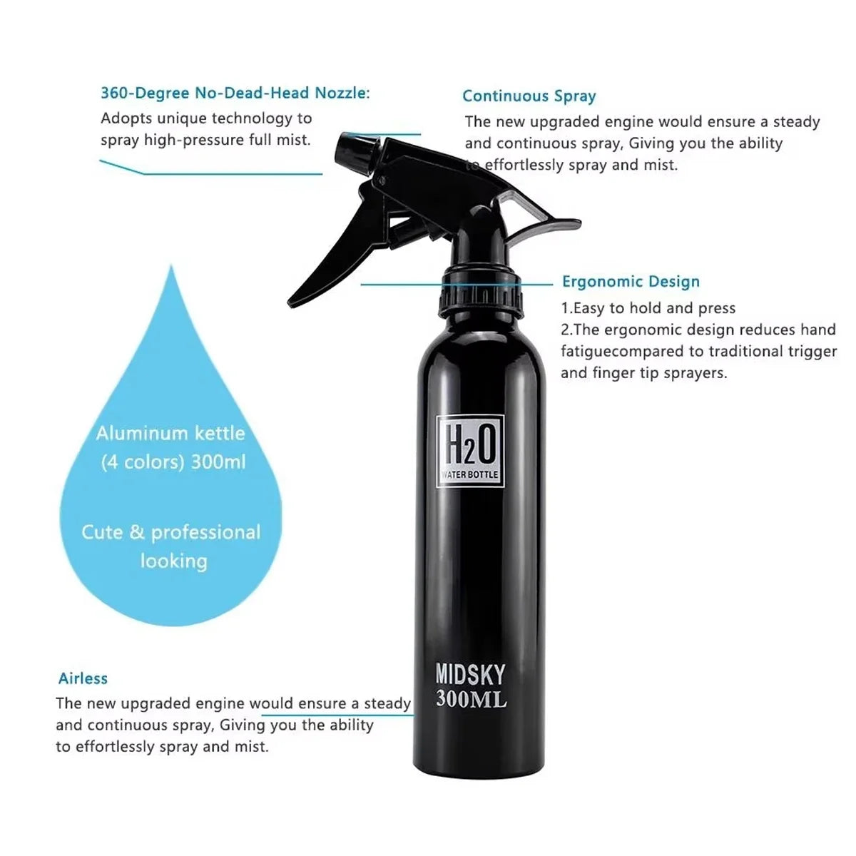 Professional Barber Spray Bottle 300ml/500ml – Adjustable Nozzle