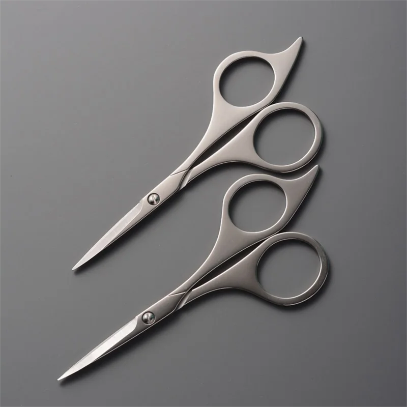 Serrated Stainless Steel Grooming Scissors – Beard & Eyebrow