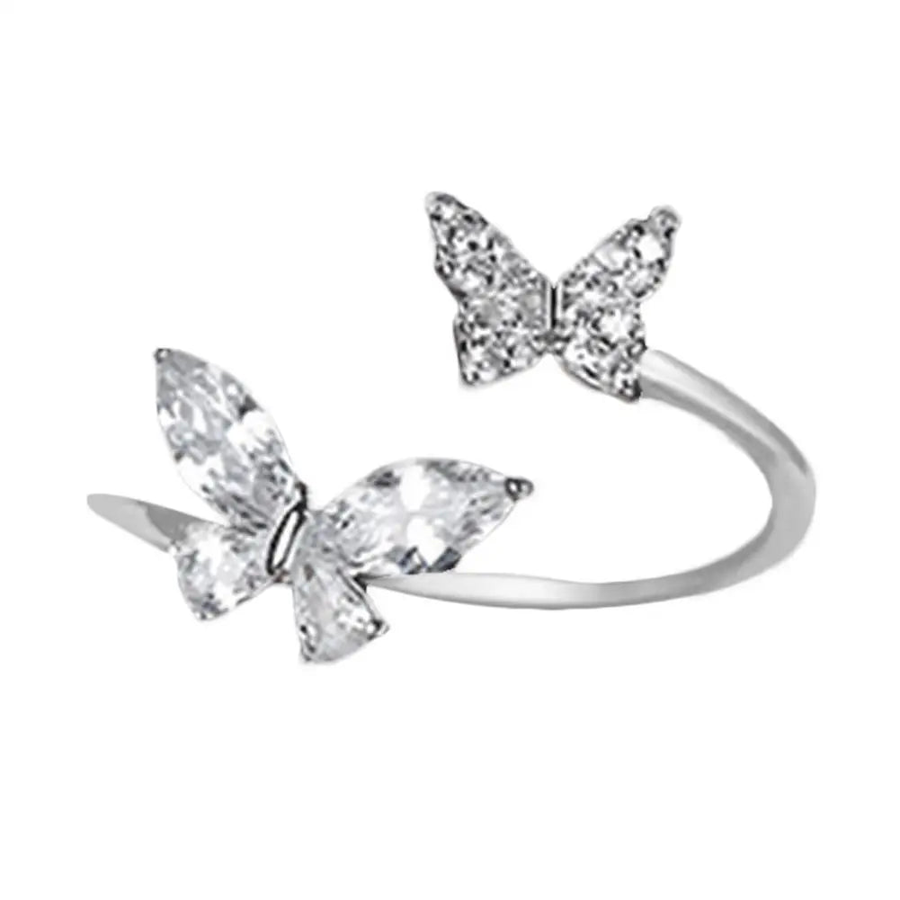 Adjustable Women Opening Butterfly Ring Ornament Girls Jewellery Rings