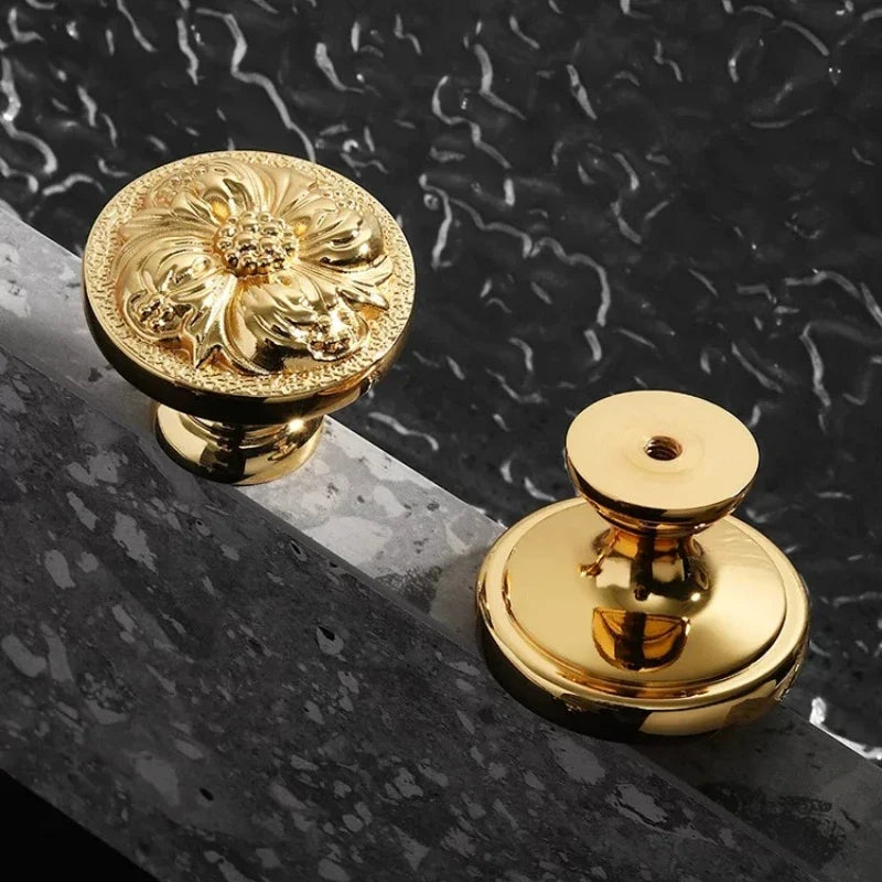 Brass Gold Plated Cabinet Drawer Handle | French Luxury Style
