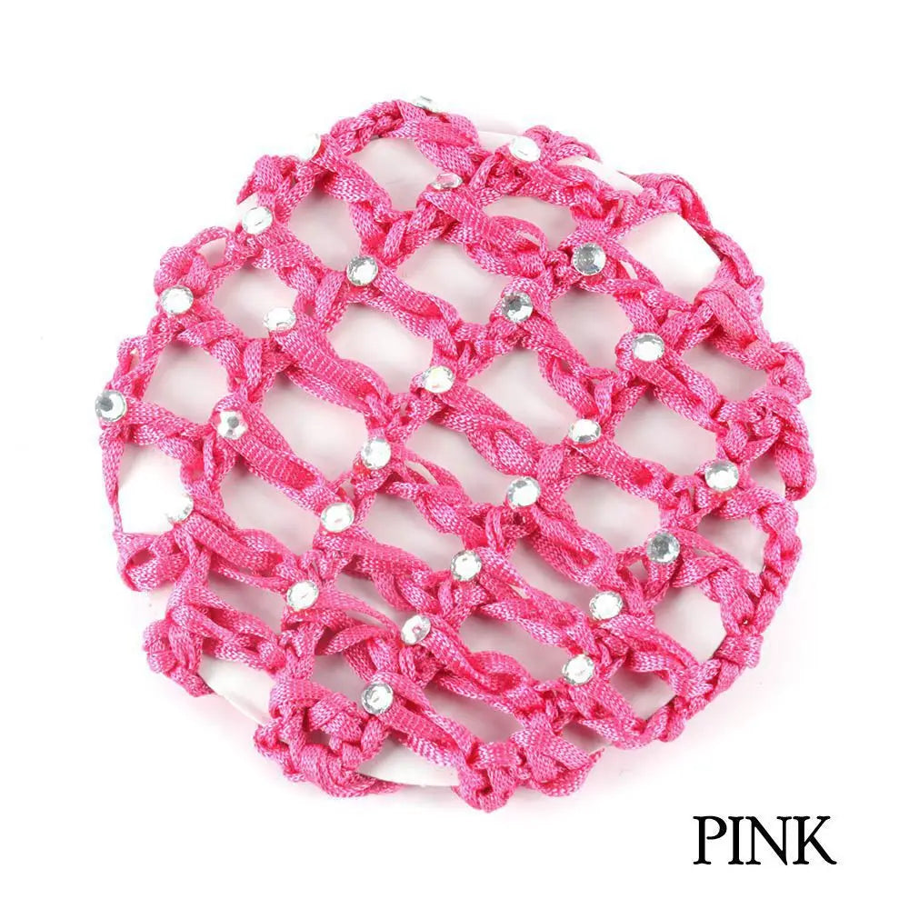 Pearl Rhinestone Bun Cover Hair Net | Ballet Dance Elastic