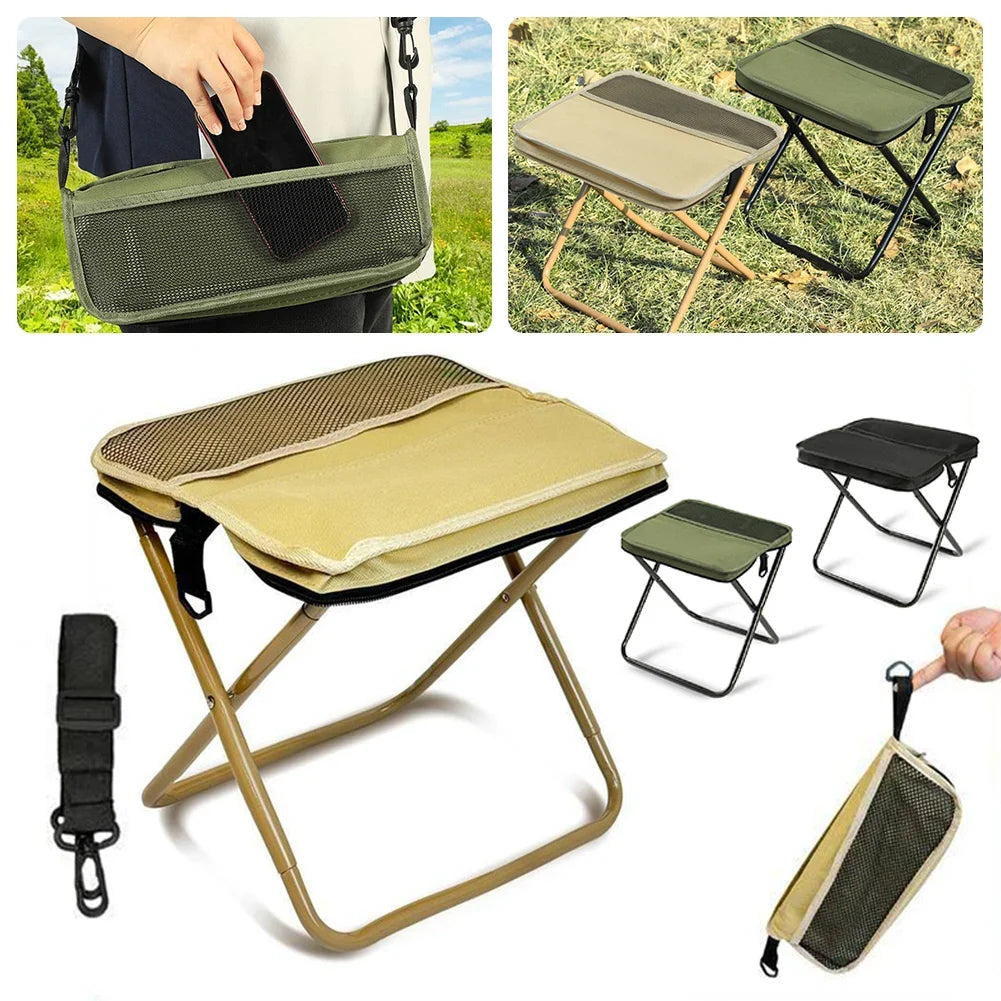 Portable Folding Camping Stool with Carry Bag – Lightweight