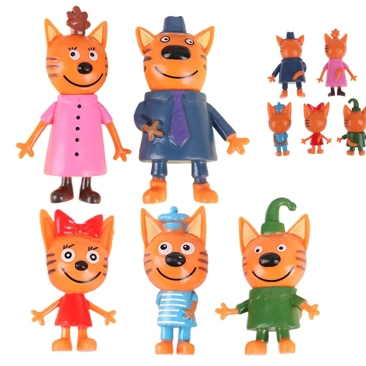Cute Cat Family Figurines – 5pc Collectible Doll Ornament Set