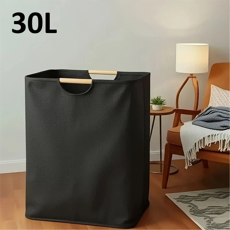 Foldable Laundry Basket Extra Large Storage Hamper Wooden Handles