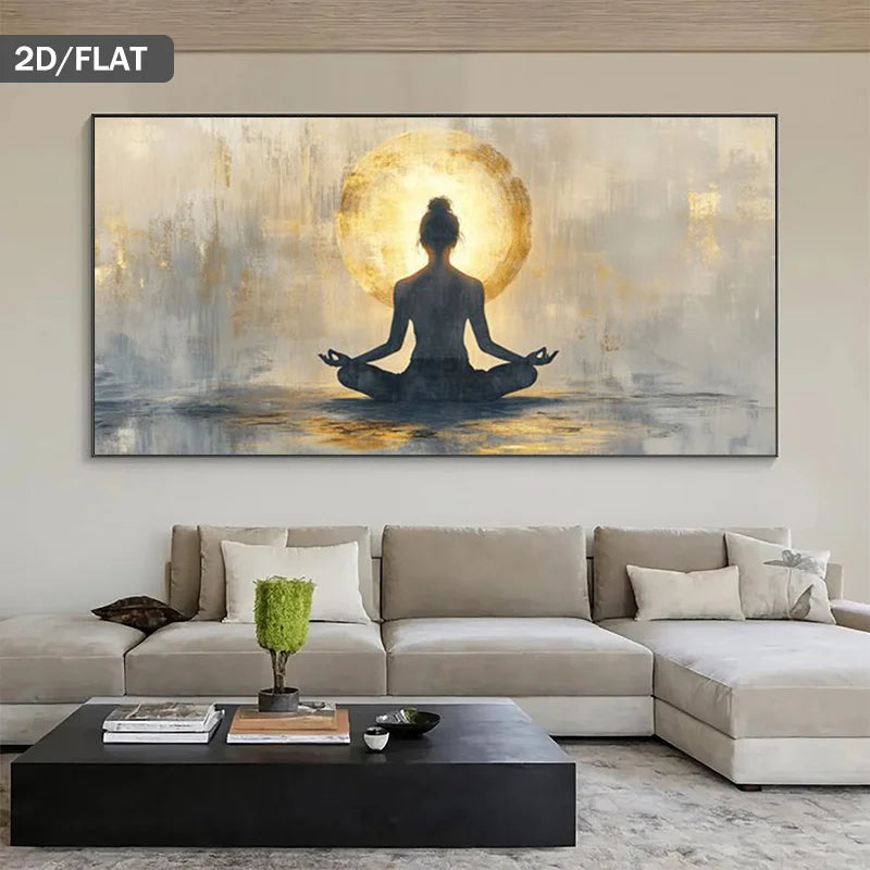 Abstract Zen Female Meditation Canvas Print | Minimalist Wall Art