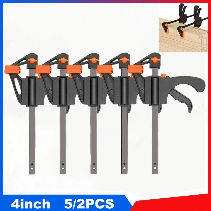 4-Inch Quick Ratchet Bar Clamps for Woodworking – 2 or 5 Pk
