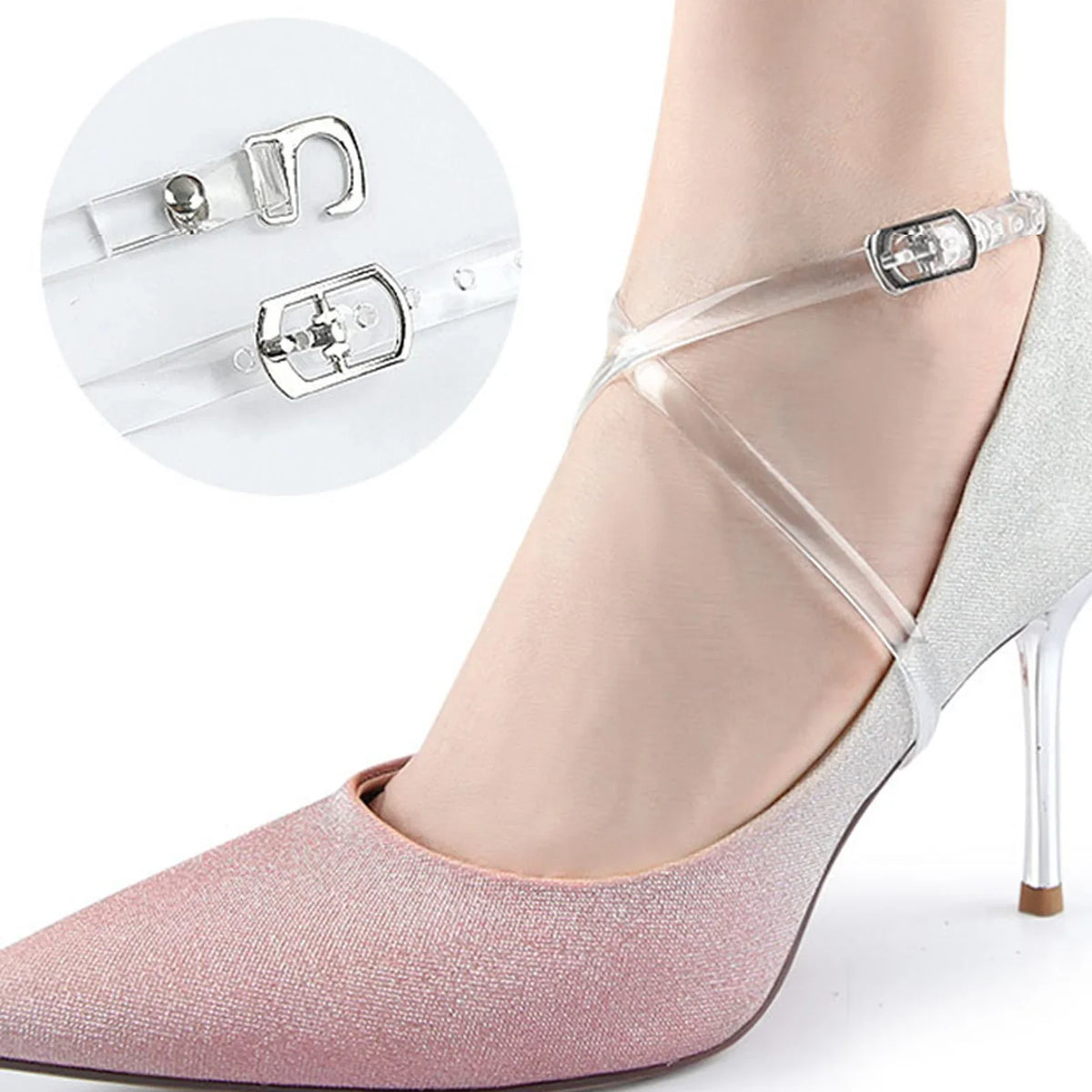 Clear Heel Straps for Women – Invisible Anti-Drop Shoe Bands