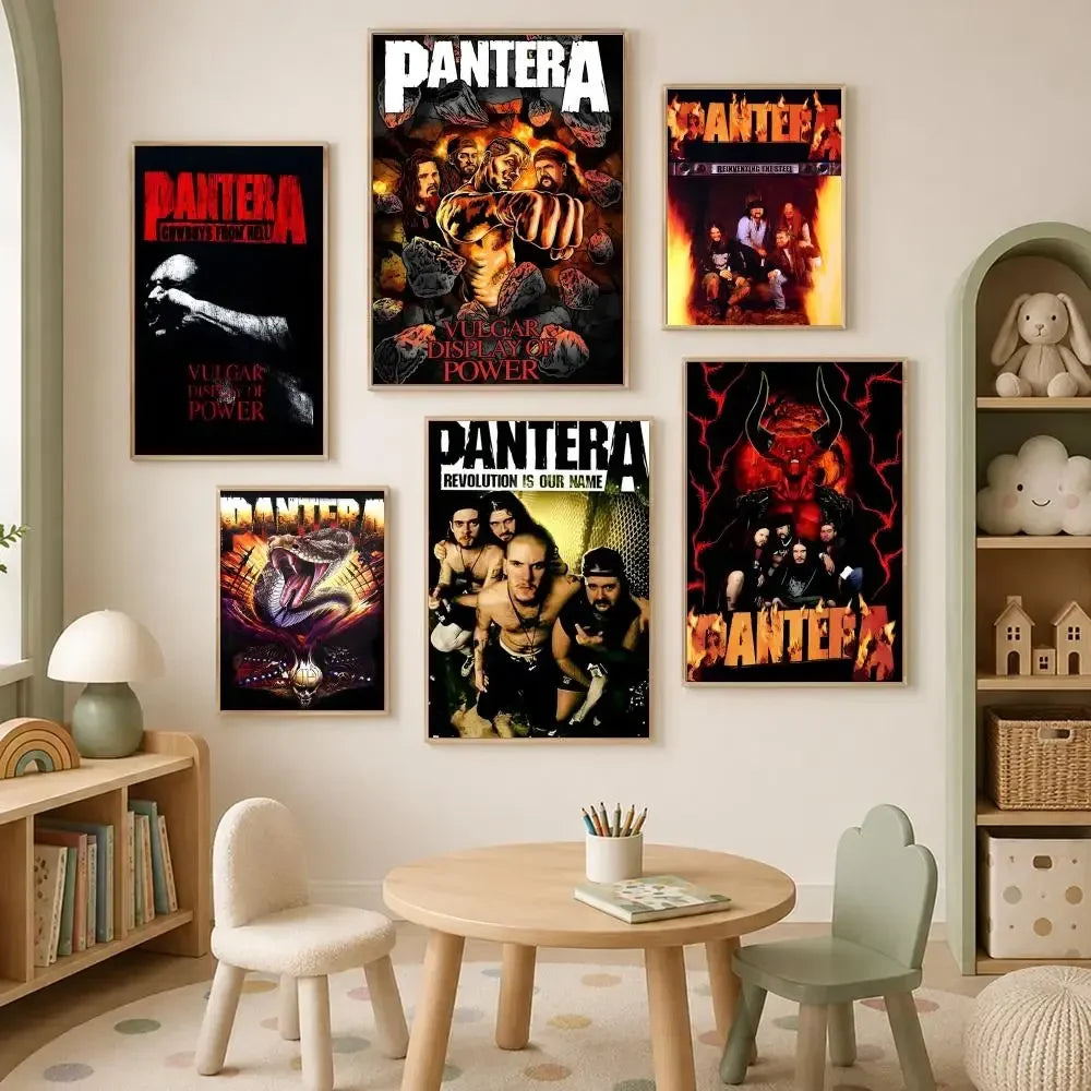 Pantera Band Self-Stick HD PVC Wall Poster – Waterproof Decor
