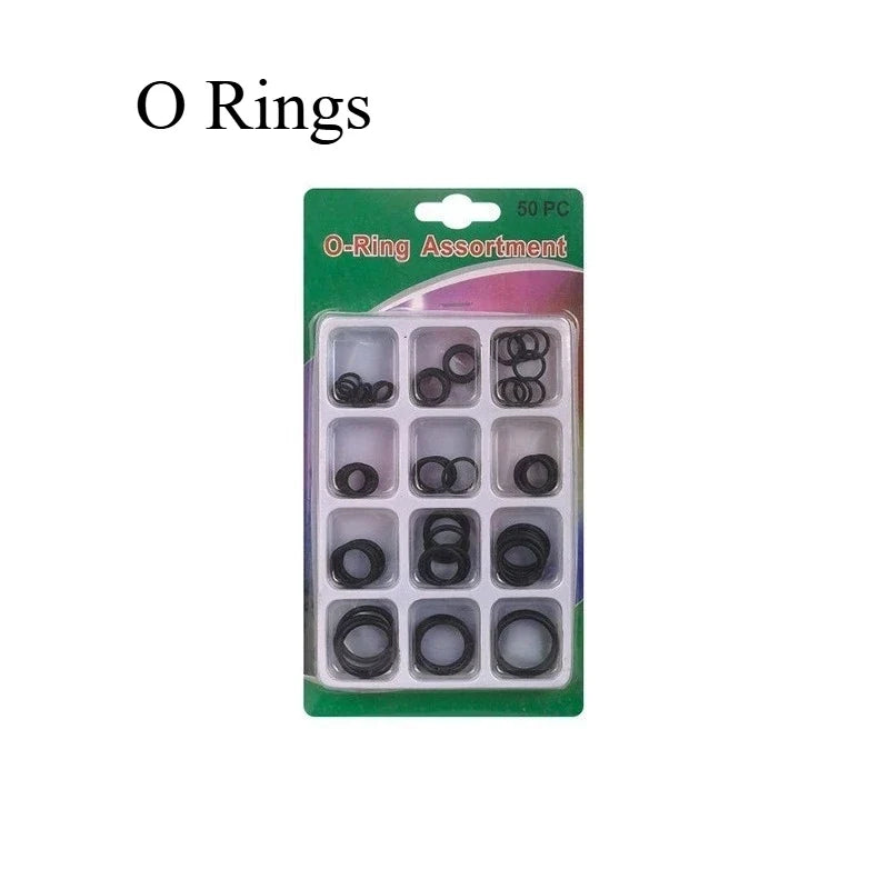 50-Piece Nitrile Rubber O-Ring Gasket Seal Repair Kit – Black
