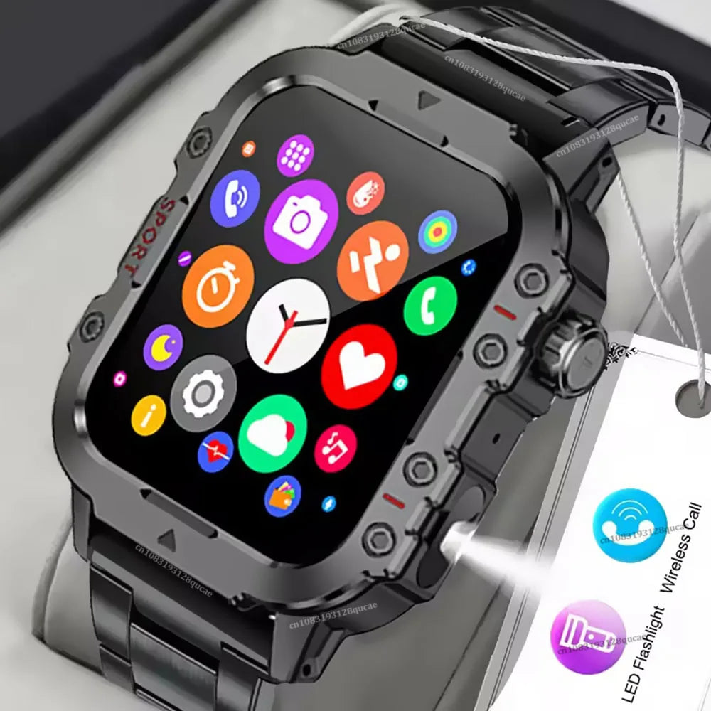 2025 Military Smart Watch Men IP67 3ATM Outdoor GPS Sports Fitness