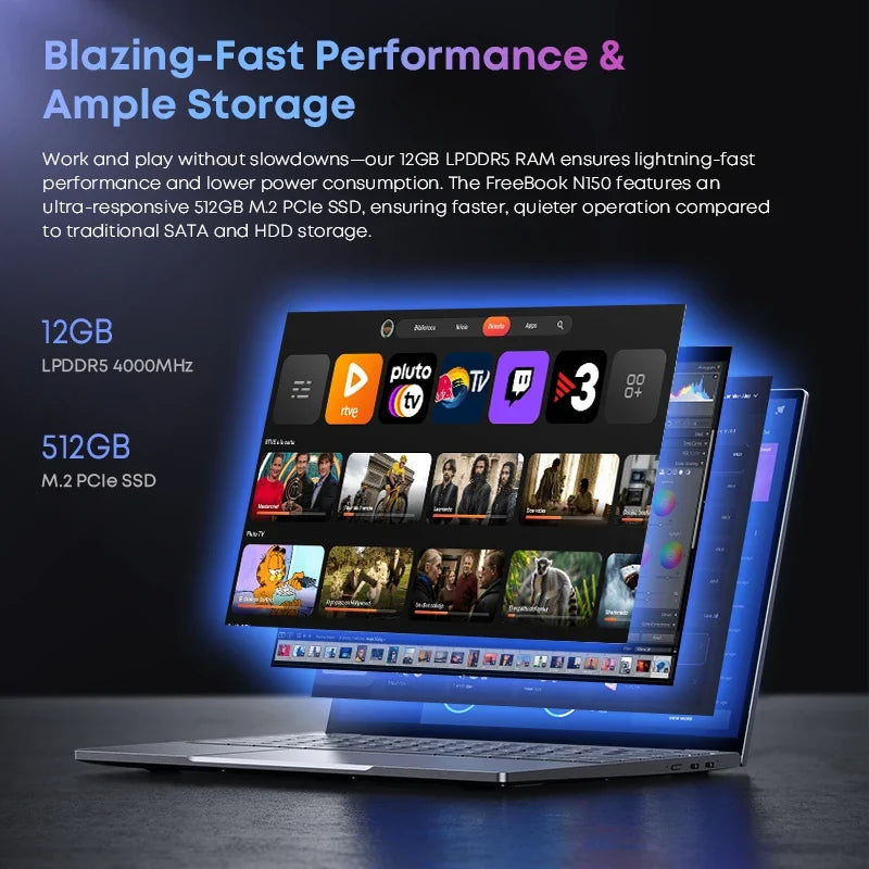 CHUWI FreeBook 2-in-1 Laptop 13.5" Touch Intel N150 512GB SSD