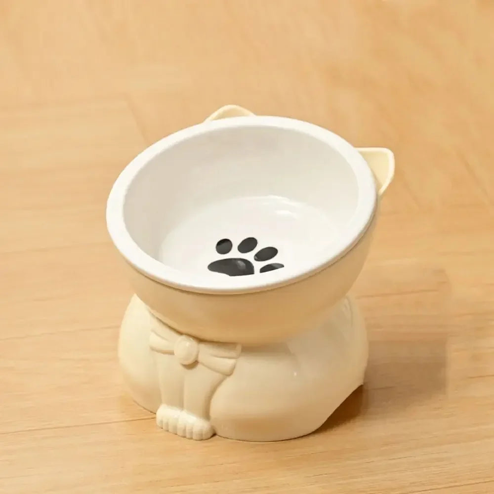 Ceramic Slanted Pet Bowl | Non-Slip Cat & Dog Feeder
