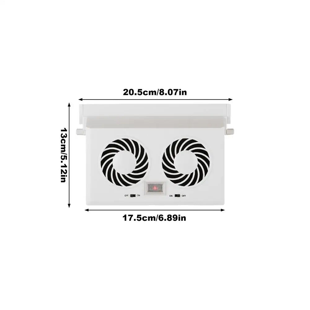 Solar Powered Car Window Fan – Dual-Head Cooling Ventilator