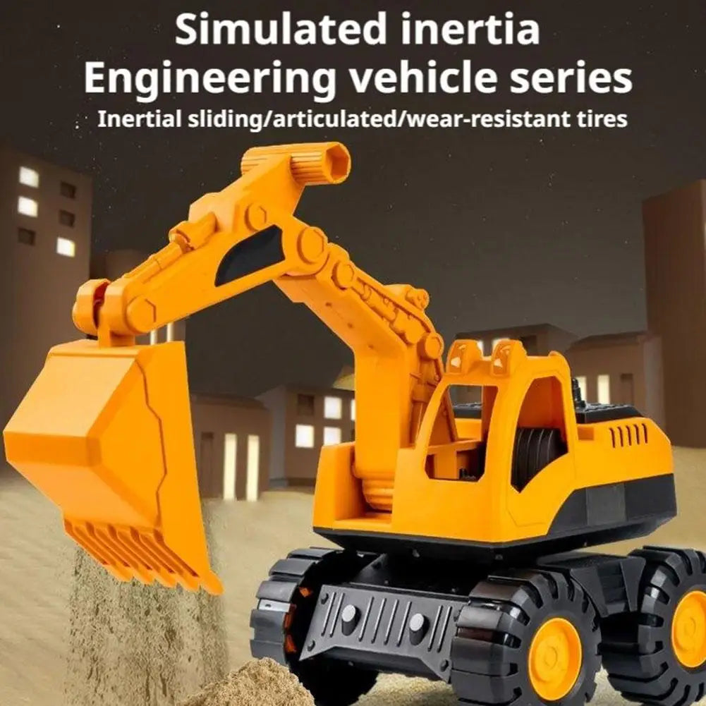 Kids 3-in-1 Inertia Construction Truck Toy – Digger Bulldozer
