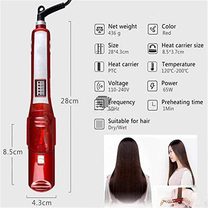 Steam Flat Iron 2-in-1 | Tourmaline Ceramic Hair Straightener