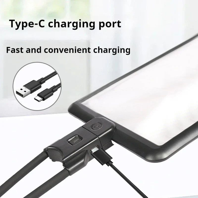 Hands-Free Neck Magnifier with LED Light & USB Charging