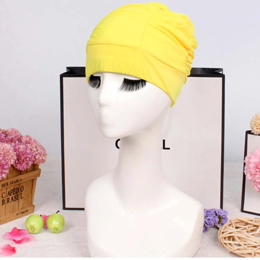 Waterproof Turban Swim Cap for Long Hair – Ear Protection