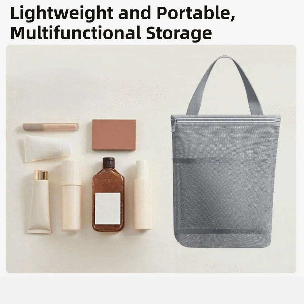 Hanging Mesh Toiletry Bag – Breathable Zipper Organizer