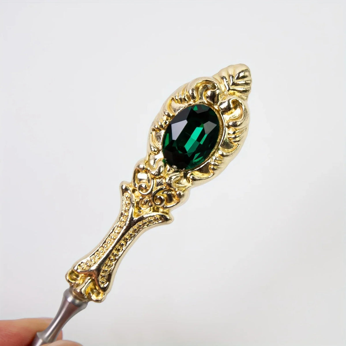 Vintage Jeweled Sewing Needle Cone | Steel Punch Tool for Crafts