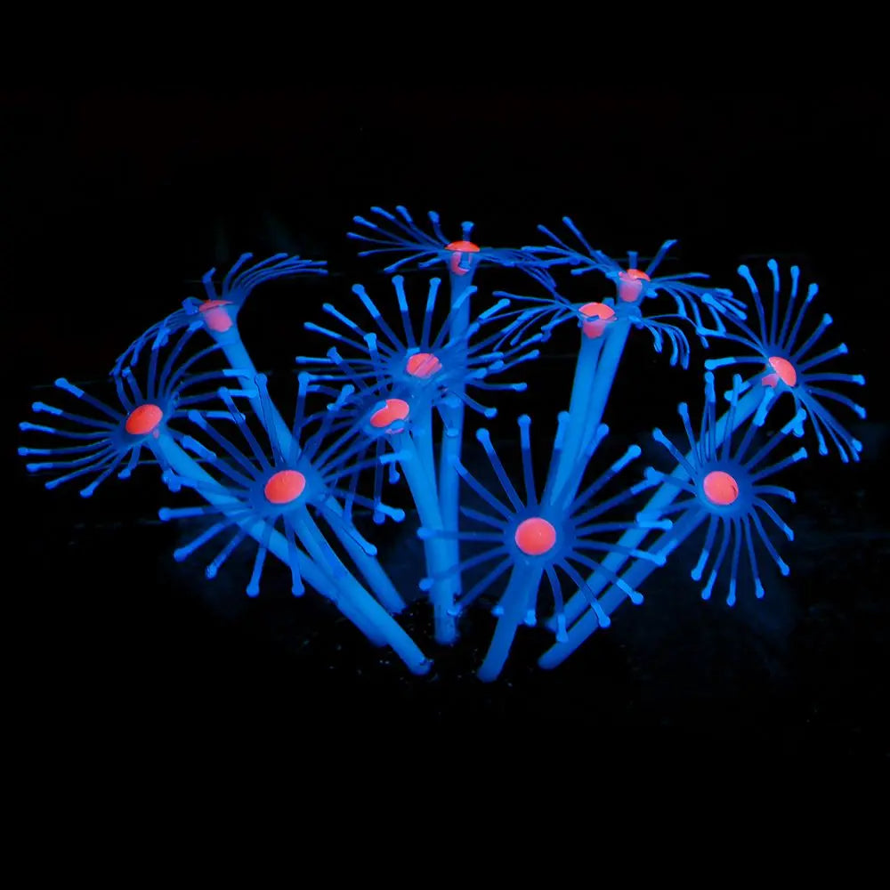 Silicone Glowing Artificial Fish Tank Aquarium Coral Plants Ornament